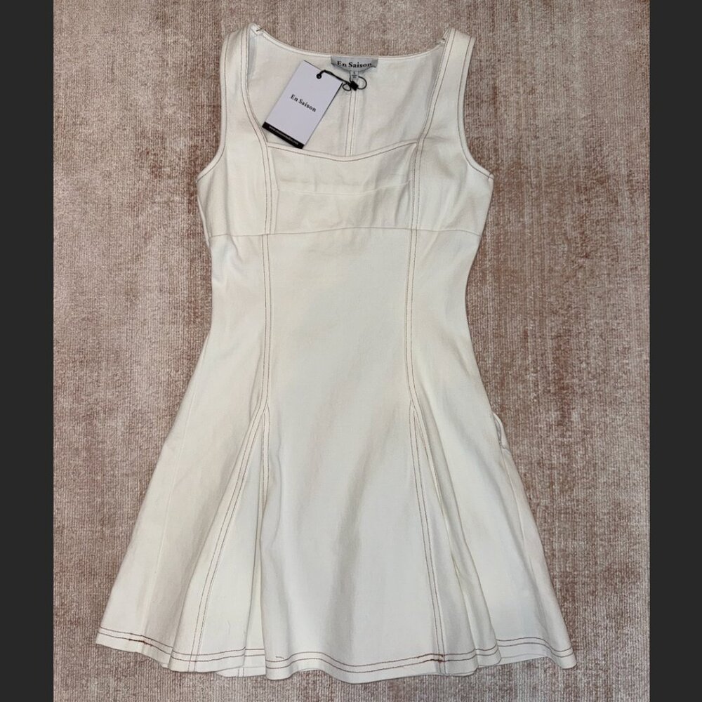 En Saison White Mini Dress Size S NWT